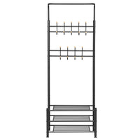 Stand Appendiabiti da Ingresso Struttura Metallo 9 Ganci con scarpiera 3 Ripiani