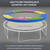 Copertura Tappeto Elastico Pieghevole e Portatile Ø305x30 cm in Plastica PE e Schiuma Multicolore