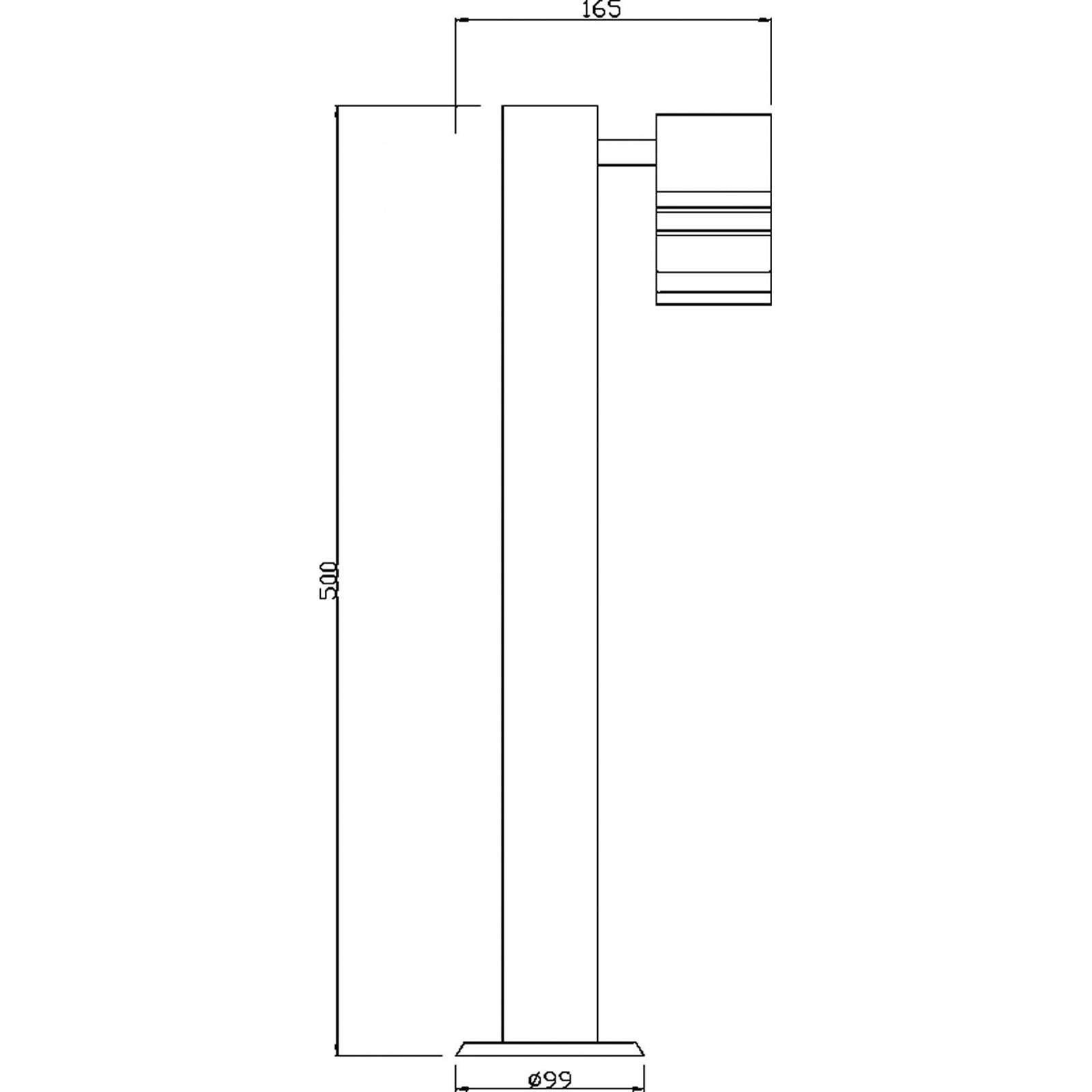 ZILLY Lampione moderno acciaio LED GU10 luce diffusore orientabile IP44 giardino viale villa sentiero 230V 1 LUCE