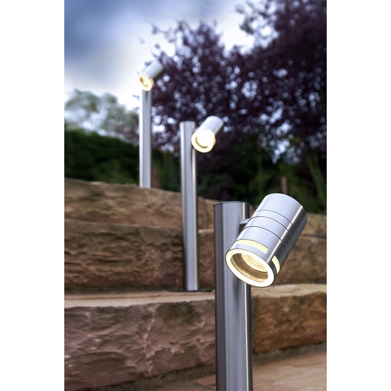 ZILLY Lampione moderno acciaio LED GU10 luce diffusore orientabile IP44 giardino viale villa sentiero 230V 1 LUCE