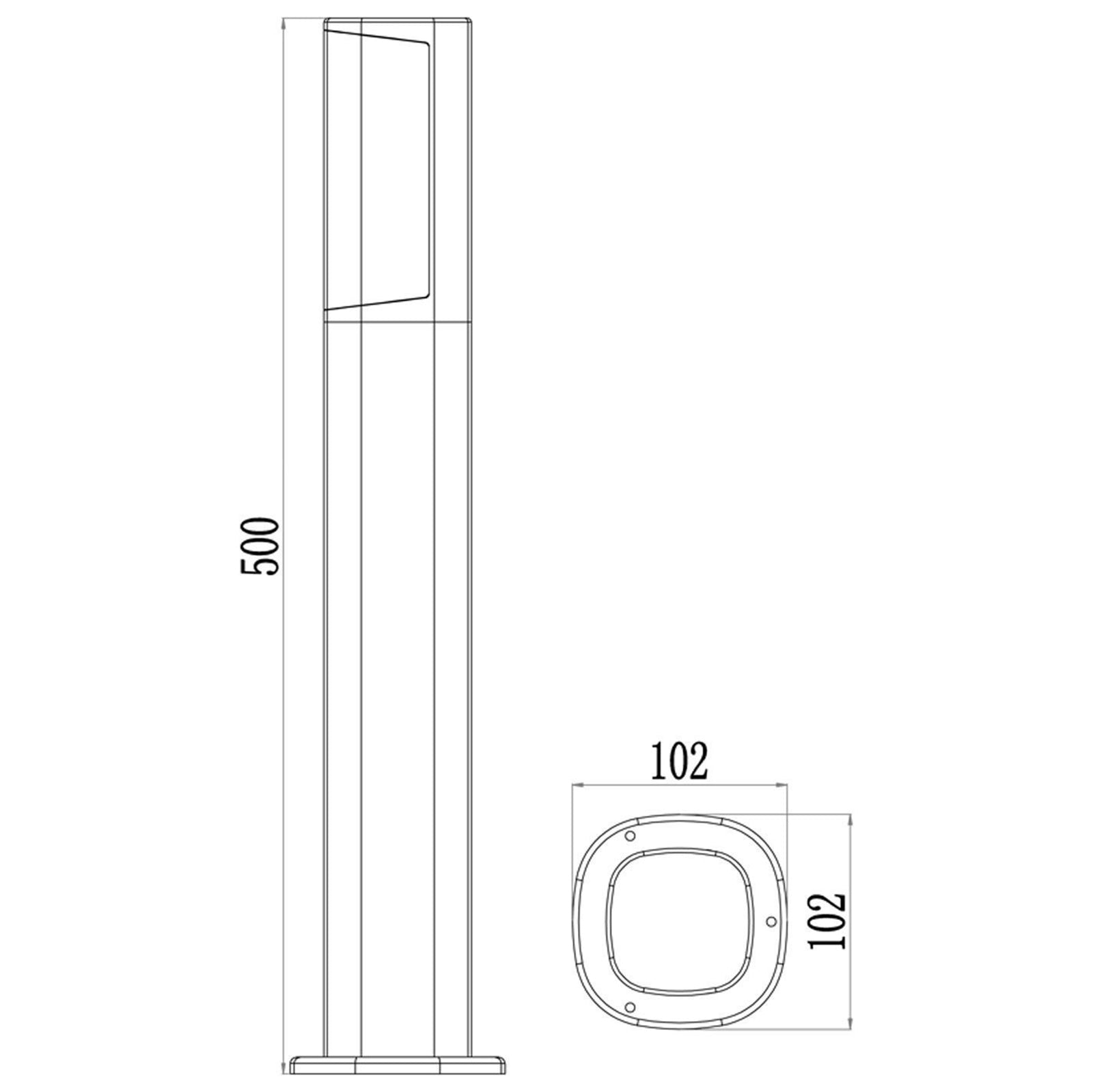 BEACON MOTION Lampione 50cm LED 6W sensore movimento luce esterni giardino sicurezza parcheggio garage IP44 MISURA 50CM