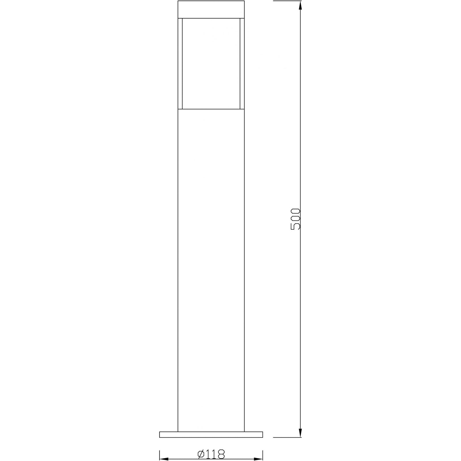 PORRIMA Lampione LED lampada faretto GU10 lampioncino 50cm acciaio luce esterni giardino sentiero IP44 230V MISURA 50CM