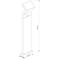 TAYGETA Lampione LED 16W IP65 luce esterni doppia emissione sensore movimento giardino viale 230V 1500lm 100CM