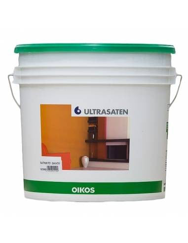 Ultrasaten Lucido Bianco-Smalto Murale Acrilico Ad Altissima Copertura E Basso Spessore-4 Litri-Oikos