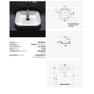 Lavabo da Appoggio Domus Falerii F50 45X49