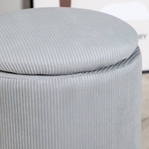 Venture Home Pouf Limpen 32x32x40 cm Velluto a Coste Grigio 444805