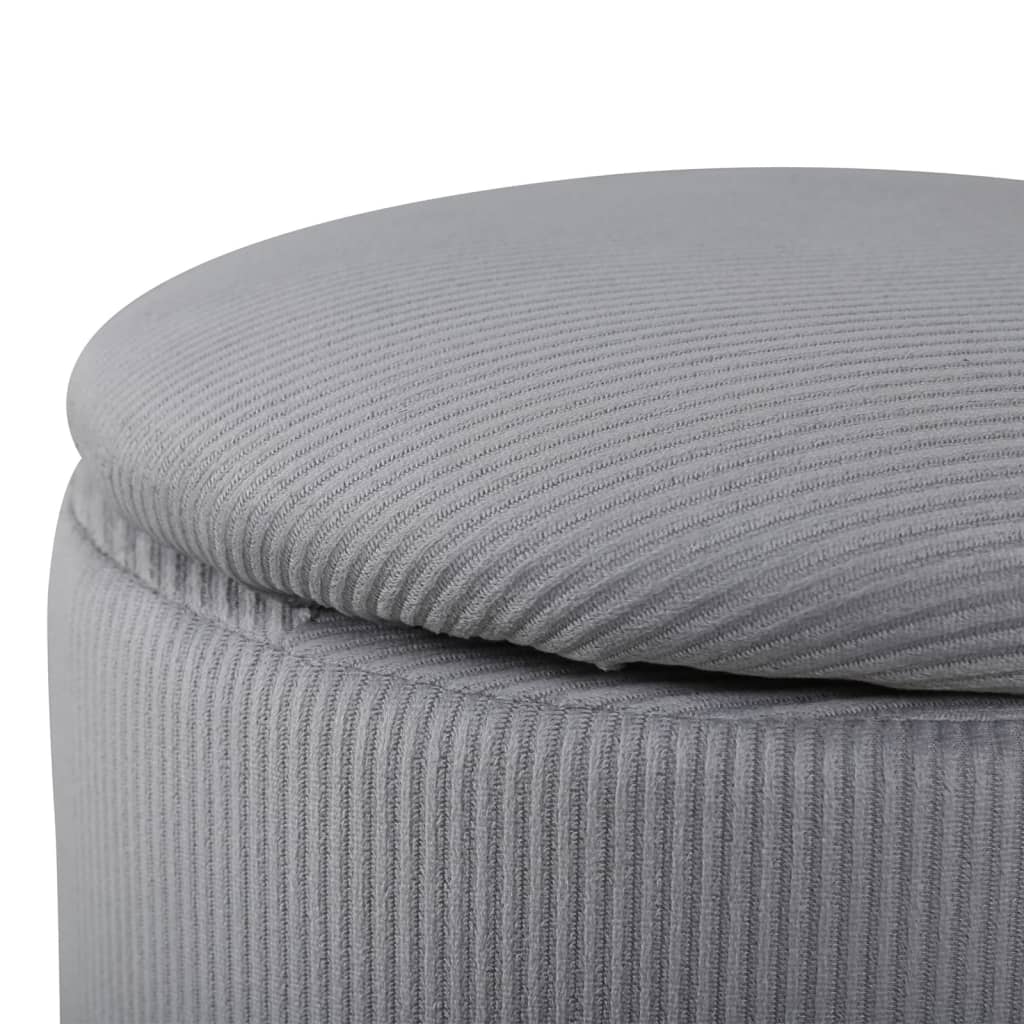 Venture Home Pouf Limpen 32x32x40 cm Velluto a Coste Grigio 444805