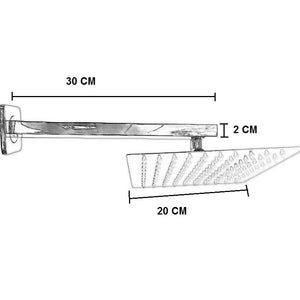 Kit Doccia Braccio Doccia Quadrato Cm 30 Con Soffione Doccia Quadrato 20 X 20