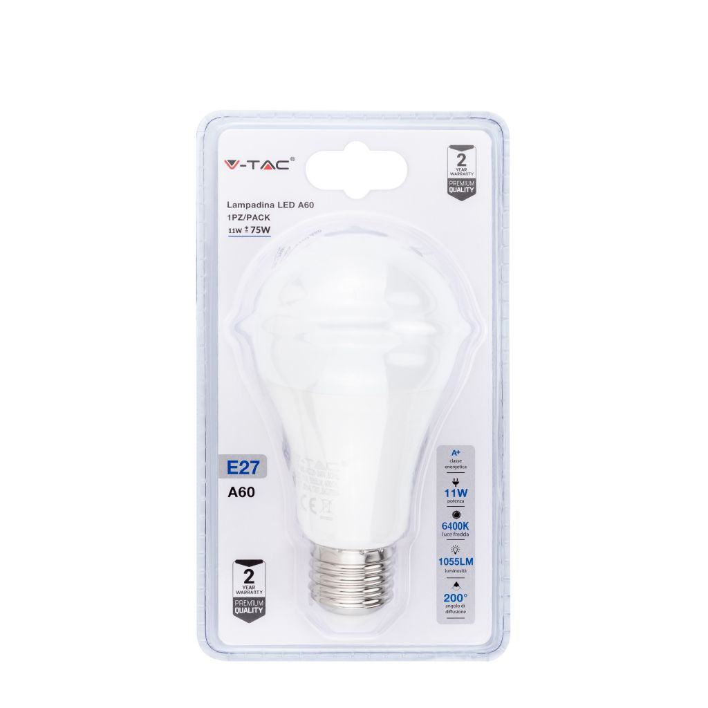 Lampadina LED 11W A60 E27 6400K (Blister 1 Pezzo)