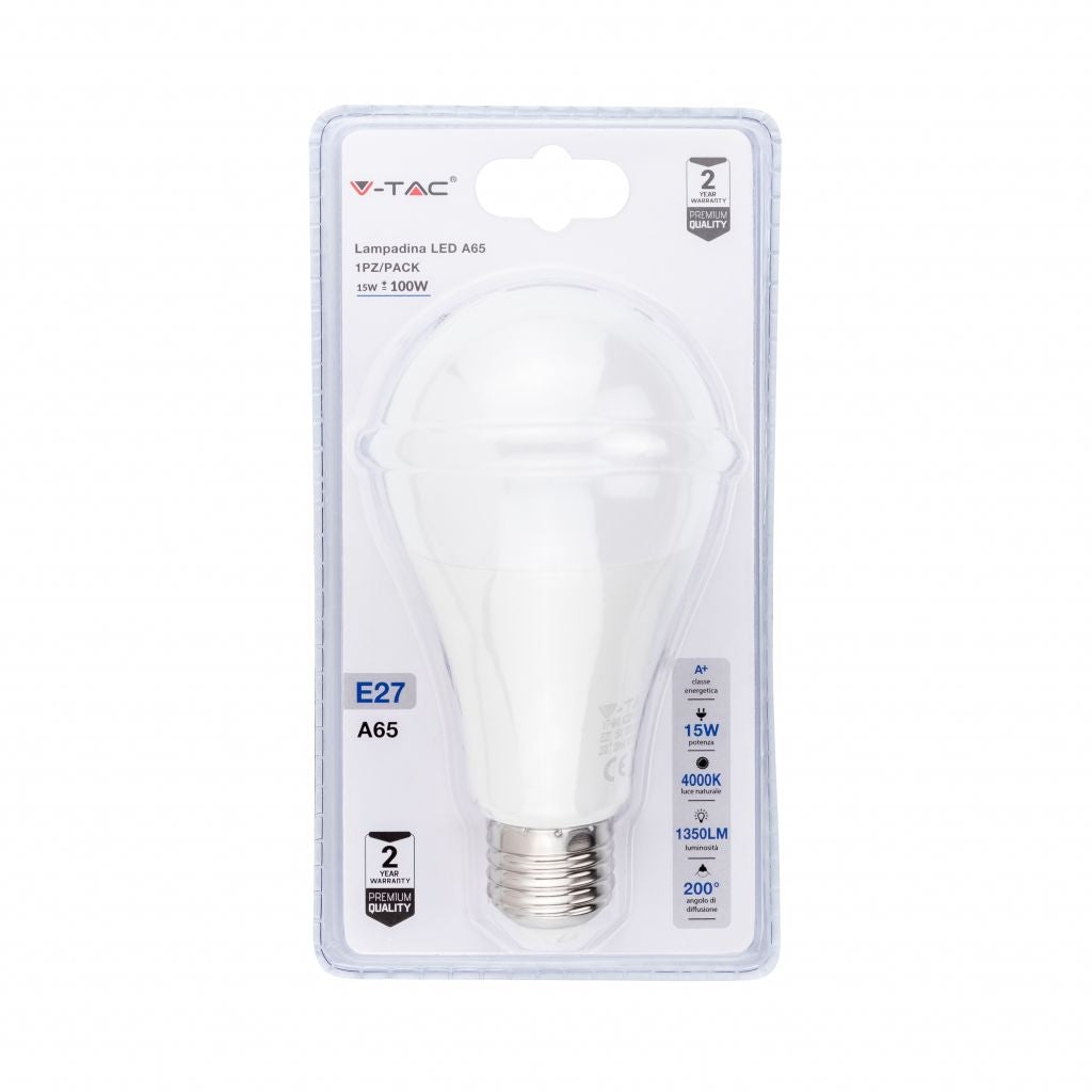 Lampadina LED 15W A60 E27 4000K (Blister 1 Pezzo)