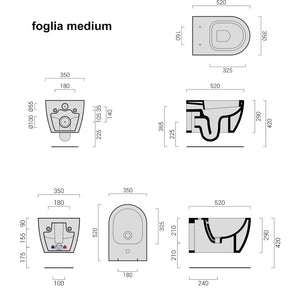 Sanitari Sospesi senza brida Domus Falerii  Foglia Medium rimfree