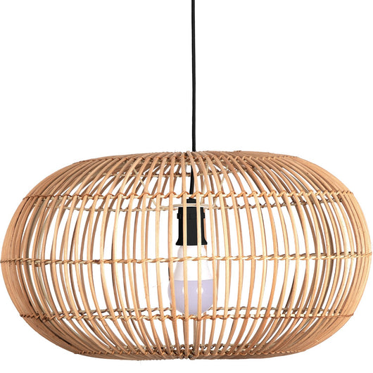 Sospensione Nordica Bali Acciaio Marrone Legno 1 Luce E27 D48Cm