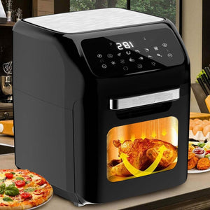 Forno Friggitrice Ad Aria 12Lt Digitale 1800W Timer 12 Programmi Senza Olio Led