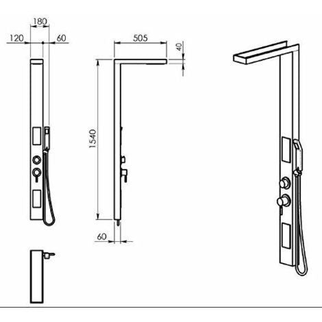 Colonna doccia multifunzione Gedy modello Cascade 00 - Inox