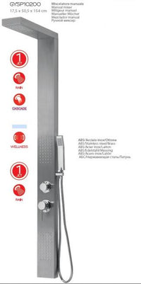 Colonna doccia multifunzione Gedy modello Cascade 00 - Inox