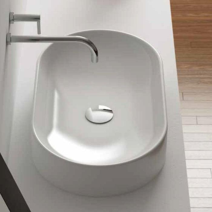 Lavabo da appoggio ovale Domus Falerii 30x49 cm design moderno