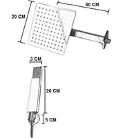 Kit doccia squadrato completo di braccio doccia e soffione e doccetta