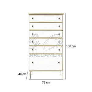 Cassettiera in legno avorio contemporaneo