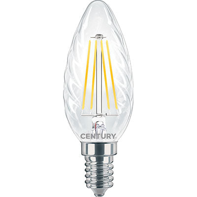 Lampada wire led tortiglione incanto century calda volt 230 watt 4 lumen 470 e14 (5 pezzi) Century