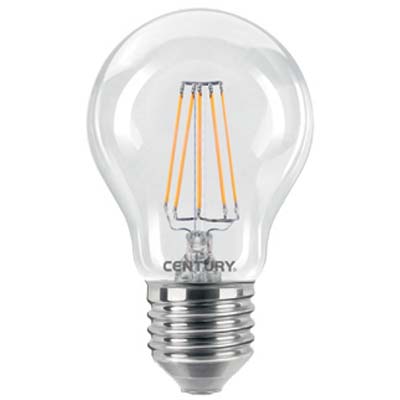 Lampada wire led goccia incanto century calda volt 230 watt  8 lumen 810 e27 (5 pezzi) Century