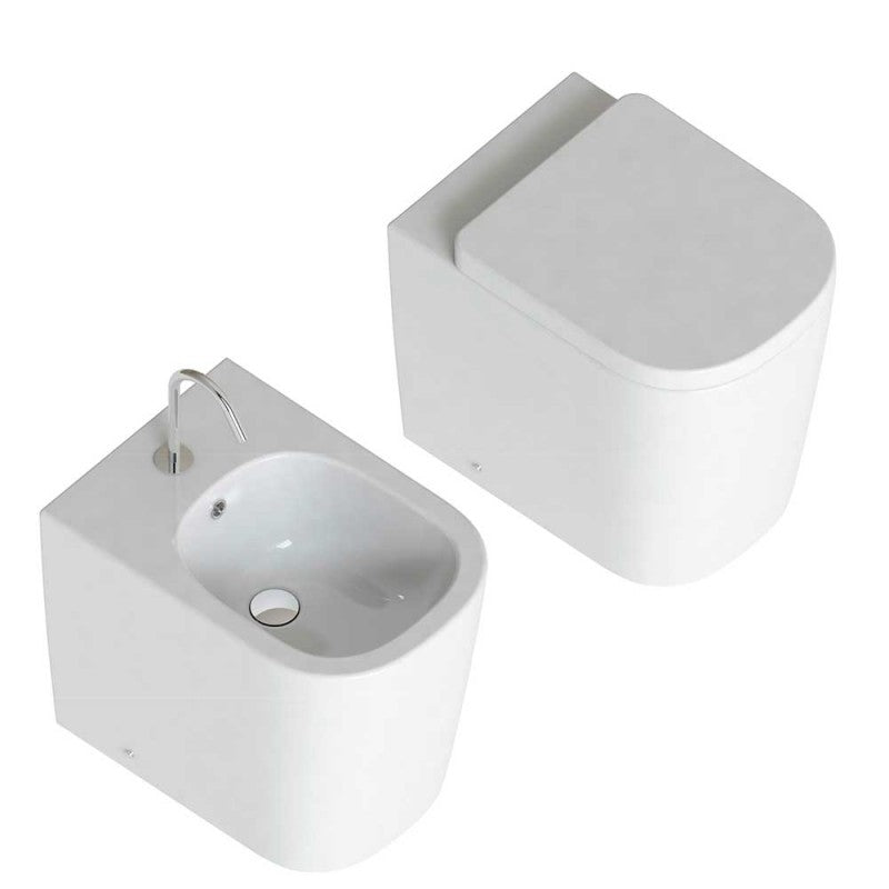 Sanitari Senza Brida Filo parete Ceramica Domus Falerii Foglia Quadra sedile SoftClose