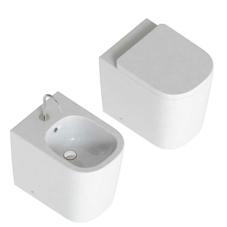 Sanitari Senza Brida Filo parete Ceramica Domus Falerii Foglia Quadra sedile SoftClose