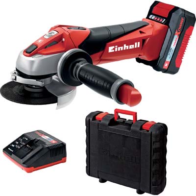 Smerigliatrice ang batteria te-ag18 li kit einhell volt 18 ah 3 + valigia Einhell 