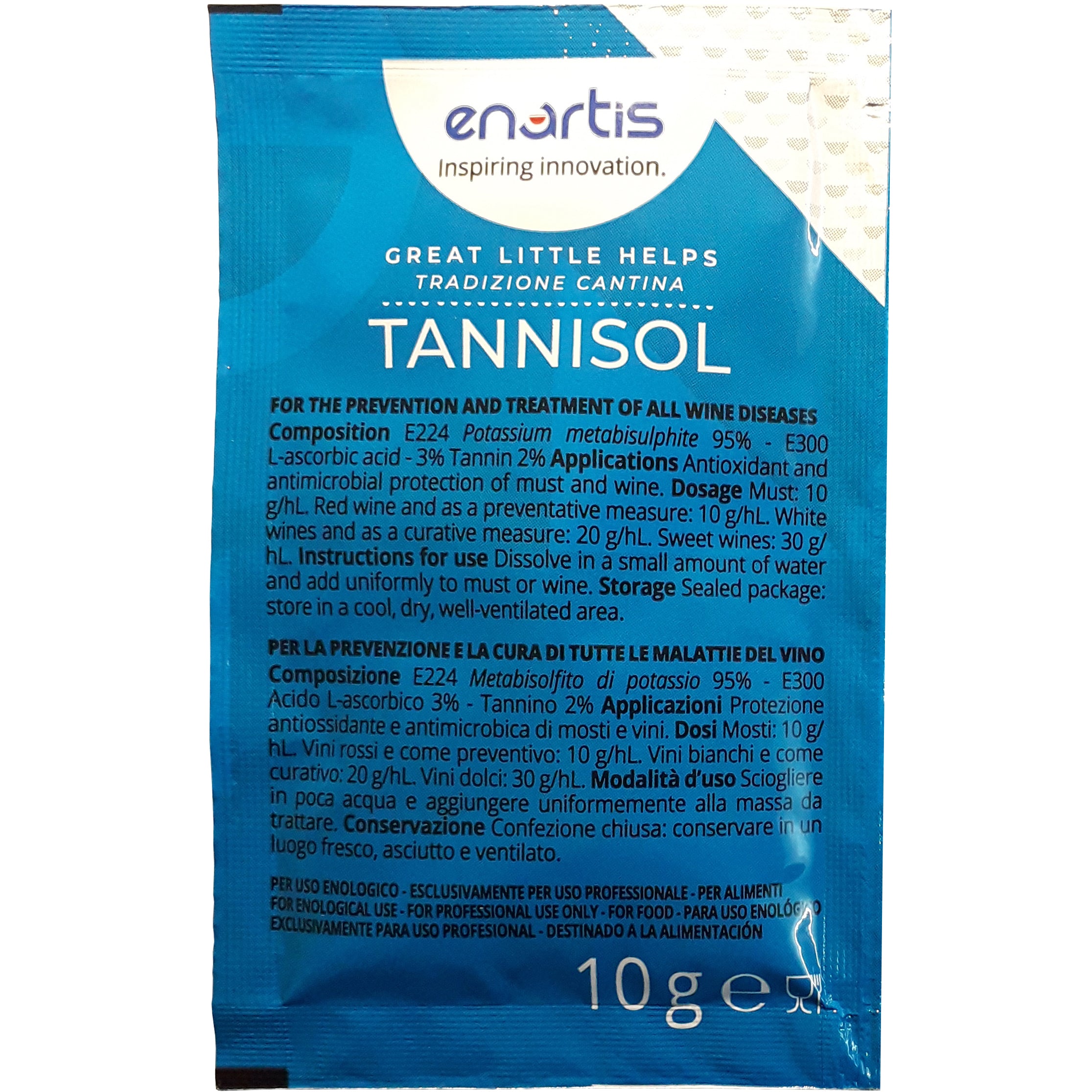 METABISOLFITO POTASSIO TANNISOL KG 1 (100 BUSTINE DA 10 G)  CF 1,0