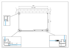 BOX CABINA DOCCIA 3 LATI 2 FISSI E UNO SCORREVOLE 72,5-75x135-140x72,5-75