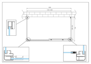 BOX CABINA DOCCIA 3 LATI 2 FISSI E UNO SCORREVOLE 72,5-75x155-160x72,5-75