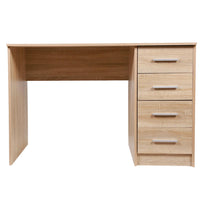 Scrivania in Legno MDF con Cassettiera 4 Cassetti 110x56 H 73cm Porta PC Quercia