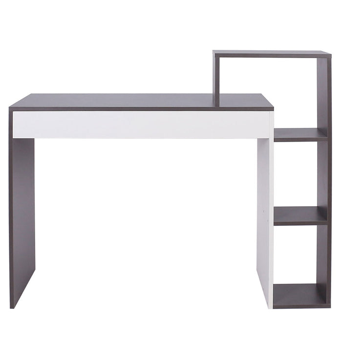 Scrivania Moderna con Ripiani Laterale 110x40 H 91 cm Casa Ufficio Lavoro Grigio