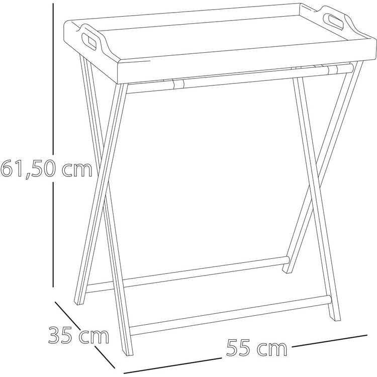 Tavolino in Bambu' con Vassoio 35x55 H 61.5 cm Casa Hotel B&B Pieghevole