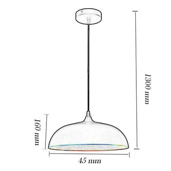 Lampadario sospensione stile contemporaneo metallo pendente cupola attacco E27 bianco