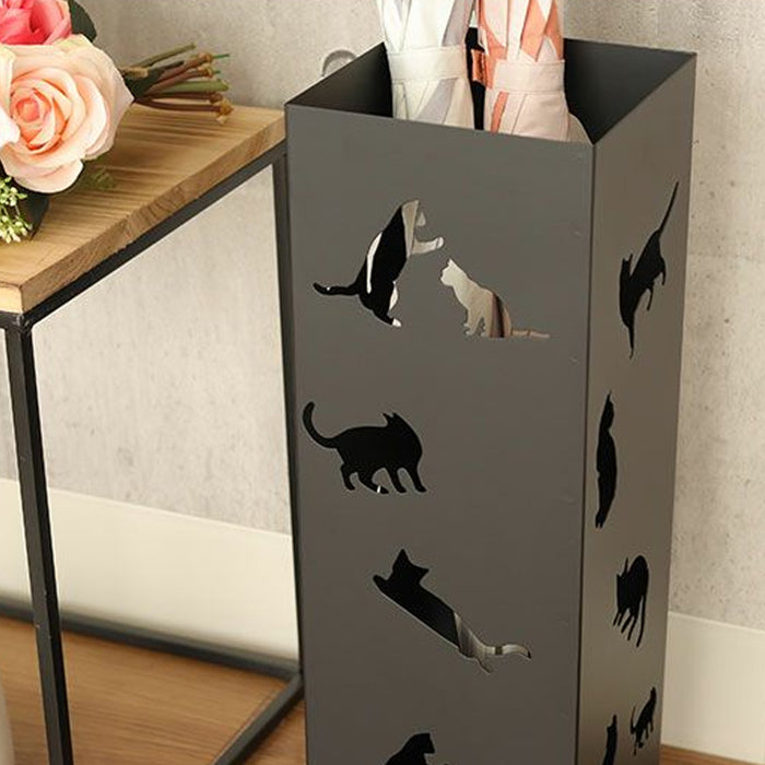 Portaombrelli Nero per Ingresso Design Gatti Porta Ombrelli 15.5 x 15.5 x 49 cm