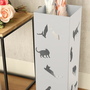 Portaombrelli Bianco per Ingresso Design Gatti Porta Ombrelli 15.5 x 15.5 x 49cm