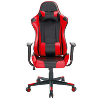 Sedia Poltrona Gaming Ufficio Scrivania, Gioco Reclinabile Girevole 2cuscini Red