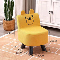 Pouf Sedia Bambini Design Orsetto Sgabello Poggiapiedi Morbido Giallo