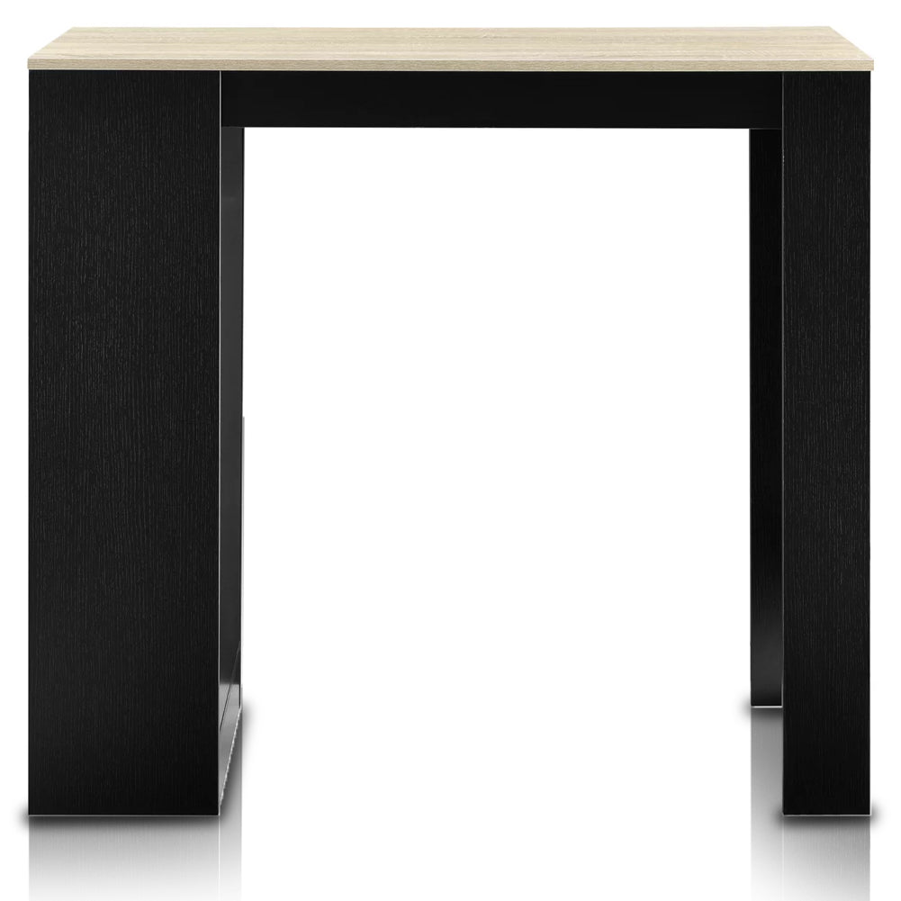 Tavolo Snack da Cucina Soggiorno Bar 3 Ripiani Legno 110x50 H 103 cm Nero Quercia