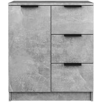 Mobile Credenza in Legno 3 cassetti 1 Anta Salvaspazio 60x30 H 70 cm Cemento