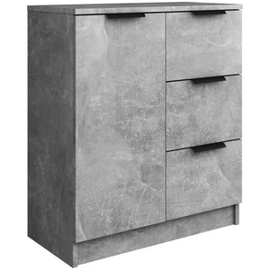 Mobile Credenza in Legno 3 cassetti 1 Anta Salvaspazio 60x30 H 70 cm Cemento