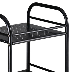 Carrello Multiuso in Metallo Verniciato Nero Bagno Cucina Parrucchiere Estetista