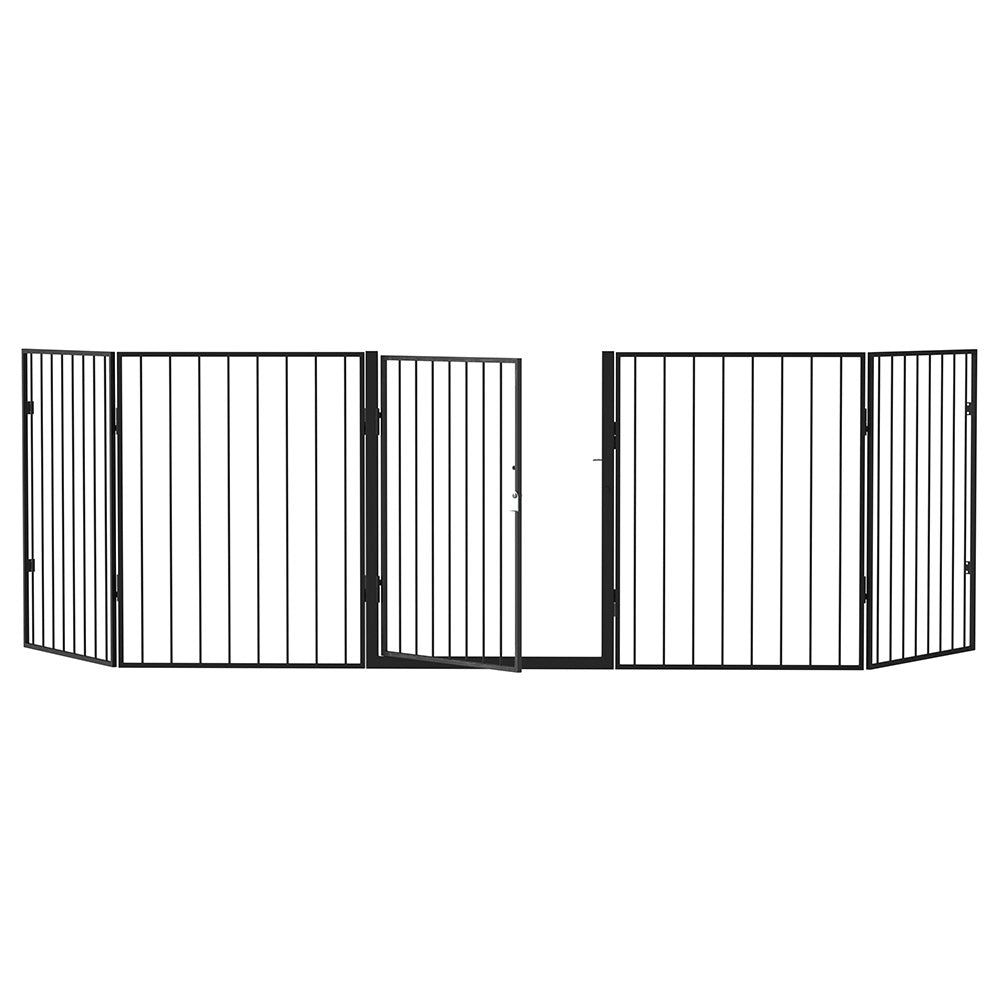 Recinto Cancello Protezione per Cani e Cuccioli 3mt Metallo 5 Moduli da 60x76 cm