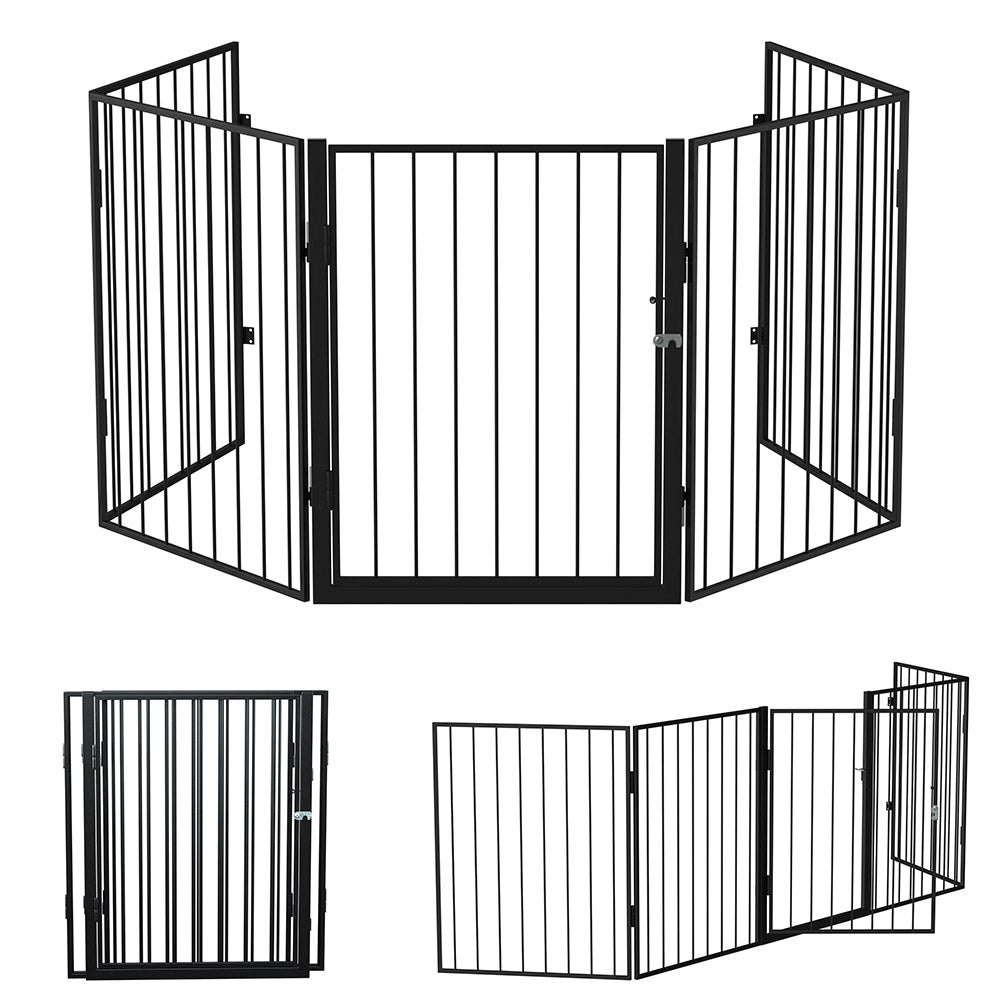 Recinto Cancello Protezione per Cani e Cuccioli 3mt Metallo 5 Moduli da 60x76 cm