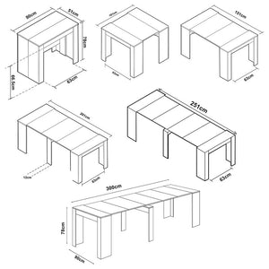 Tavolo da Pranzo Allungabile fino a 3 Metri Consolle Olmo Moderna Salvaspazio