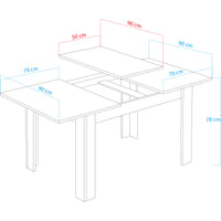 Tavolo da Pranzo Allungabile Estensibile 90 x 140 fino a 190 cm Salvaspazio Olmo