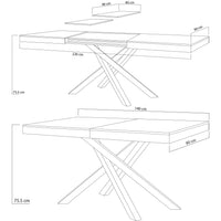 Tavolo da Pranzo Cucina Allungabile Estensibile 90 x 140 fino a 220 cm Olmo Perl