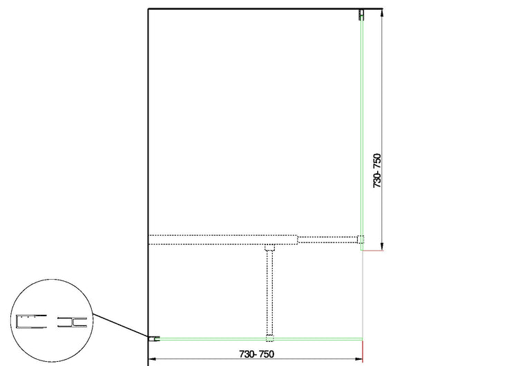 Doppia Parete Doccia Walk-in Con Braccio Di Sostegno Superiore a T Vetro 8 mm Reversibile 73-75 x 73-75 H 200 cm