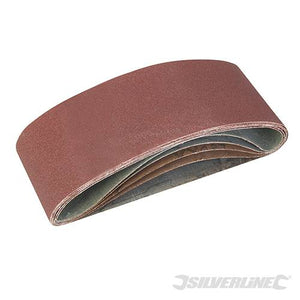 Nastri abrasivi 75 x 457mm in ossido di alluminio per levigatrici a nastro offerta silverline - 40, 60, 2 x 80, 120G