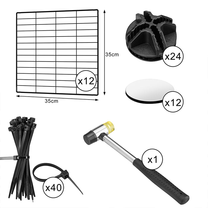 Recinto per Piccoli Animali 420cm H 35cm Versatile 12pz 35x35cm Criceti Conigli